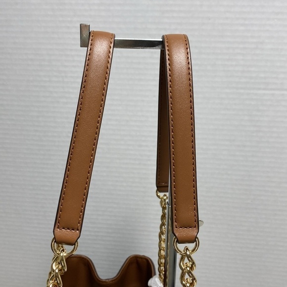 $358 NEW! NWT MICHAEL KORS Susannah Large EW Tote Brown/Luggage w/Chain Detail - Picture 9 of 11